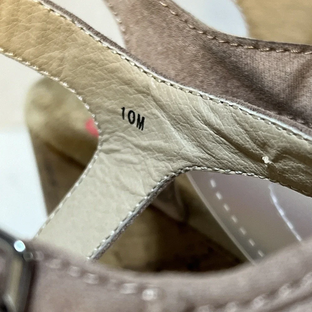 Jellypop Wedge Sandal Wmn 10 Tan Laser Cut Boho Cork Platform Summer Cottagecore